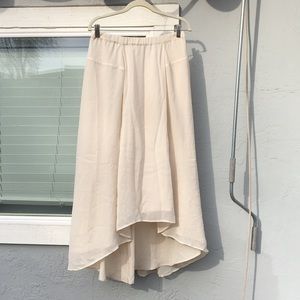 Joie High Low Silk Cream Skirt